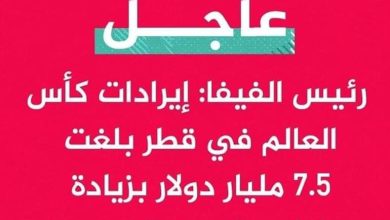 المسار نيوز عاجل | رئيس الفيفا: